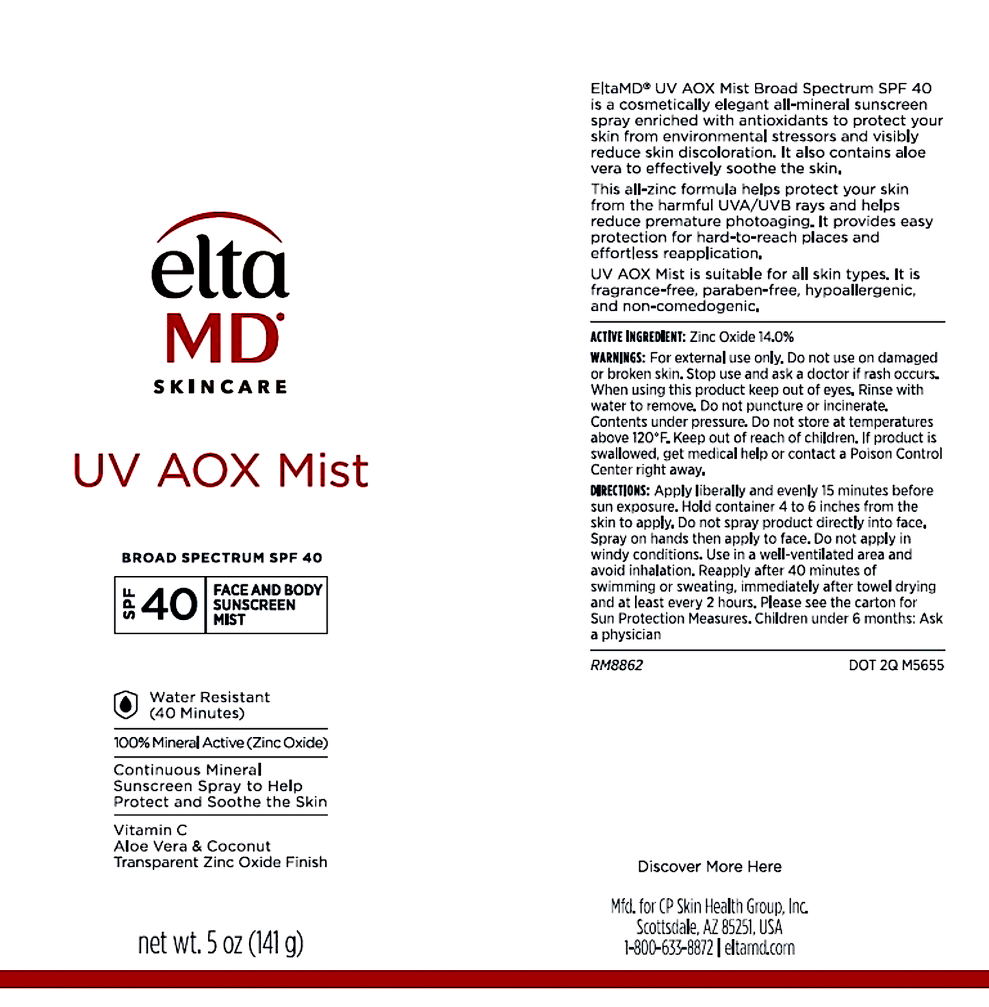 ELTA MD UV AOX Mist